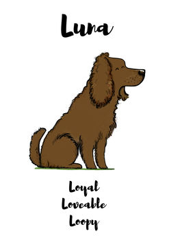 Cocker Spaniel Personalised Name And Personality Print, 2 of 4