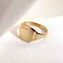 Personalised 9ct Gold Large Square Signet Ring Size R W, thumbnail 1 of 6