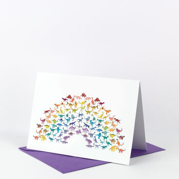 Rainbow Dinosaur Greeting Card, 5 of 6