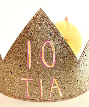 Birthday Personalised Glitter Crown, 5 of 7