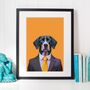 Dog In A Suit Portrait Illustration Art Print, thumbnail 2 of 3