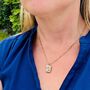 The Rectangle Dalmatian Jasper Necklace, Gold Plated, thumbnail 2 of 8
