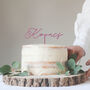 Personalised Surname Simple Wedding Cake Topper, thumbnail 2 of 5