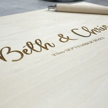 Personalised Wooden A4 Sketch Book For Weddings, 3 of 6
