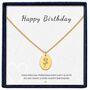 Personalised Oval Pendant Birth Flower With Engrave, thumbnail 6 of 8