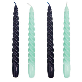 Pack Of Four Coloured Spiral Candles, 5 of 7