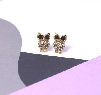 Little Crystal Owl Earrings, 2 of 2