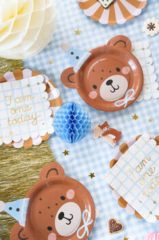 1st Birthday I Am One Today Teddy Bear Paper Napkins X 12, 3 of 3