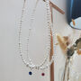 Sterling Silver Swarovski Birthstone Charm Stretch Bead Anklet, thumbnail 2 of 8