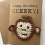 Cheeky Monkey Crochet Birthday Card Handmade, thumbnail 5 of 9