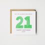 Personalised 21st Birthday Card *Age/Colour Options, thumbnail 1 of 4