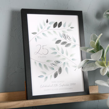 Silver Anniversary 3D Family Tree Print, 5 of 5