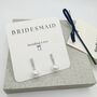Bridesmaid Pearl Earrings Gift For Bridesmaids With Bridesmaid Card, thumbnail 2 of 9