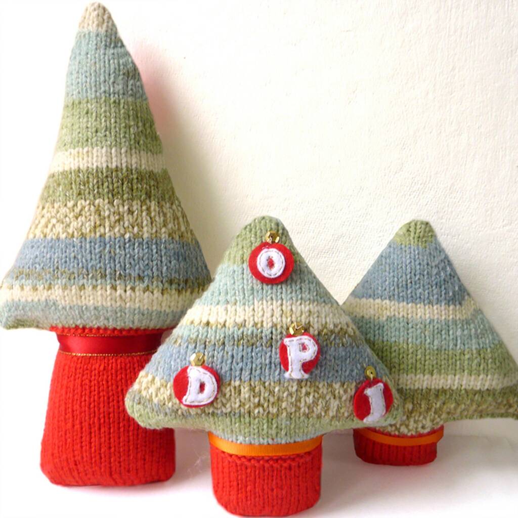 Personalised Christmas Trees Knitting Pattern