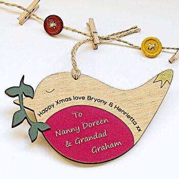 Personalised Xmas Robin With A Message Keepsake, 7 of 11