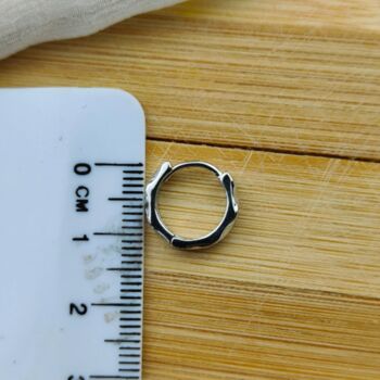 Sterling Silver Geometric Zircon Hoop Earring, 2 of 4
