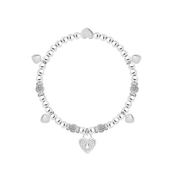 Valentine's Day Gift Set Red Roses And Silver Charm Bracelet Flower Box, 2 of 3