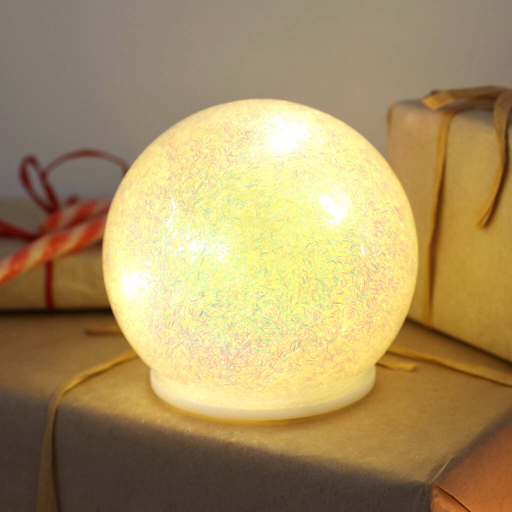 Medium LED Iridescent Sparkle Light Globe By Lisa Angel