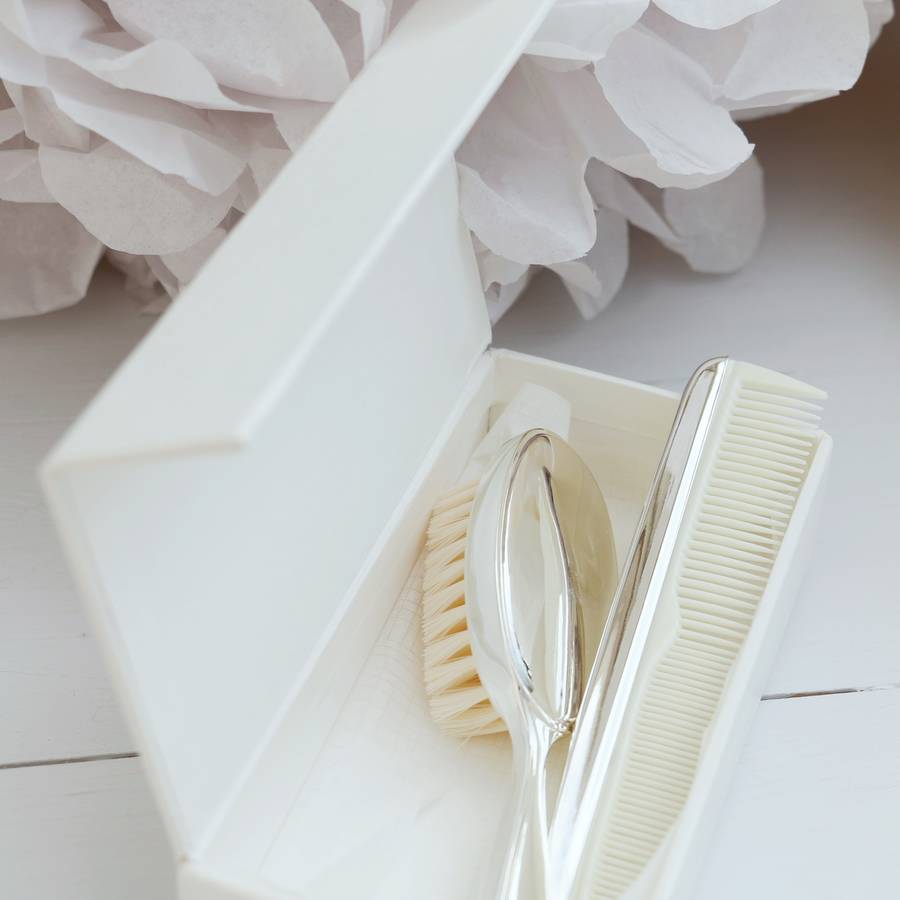 Silver Plated Brush And Comb New Baby Gift Set By Not Before Tea