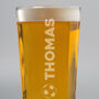 Personalised Football Name Pint Glass, thumbnail 3 of 4