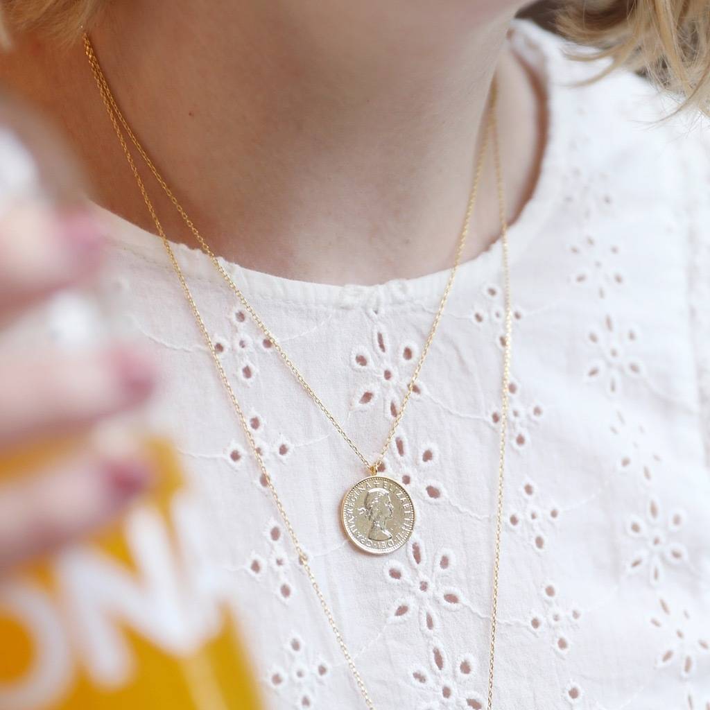 Lucky Sixpence Necklace By Lisa Angel 