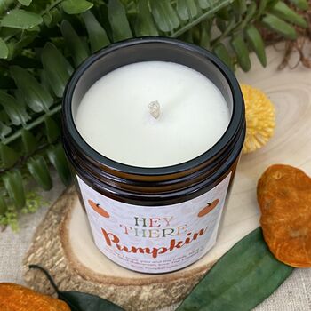 Hey There Pumpkin Autumn Candle Personalised, 2 of 3