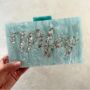 Blue Bride To Be Wifey Pearl Sparkle Clutch Bag, thumbnail 4 of 6