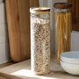 Acacia Wood Lidded Tall Glass Jar, thumbnail 1 of 6