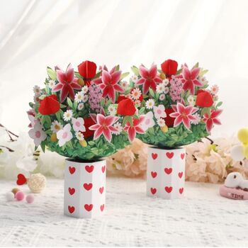 Pop Up 3D Valentines Heart Bouquet, 3 of 5