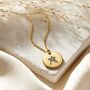 Floral Engraved Initial Disc Necklace, thumbnail 1 of 6