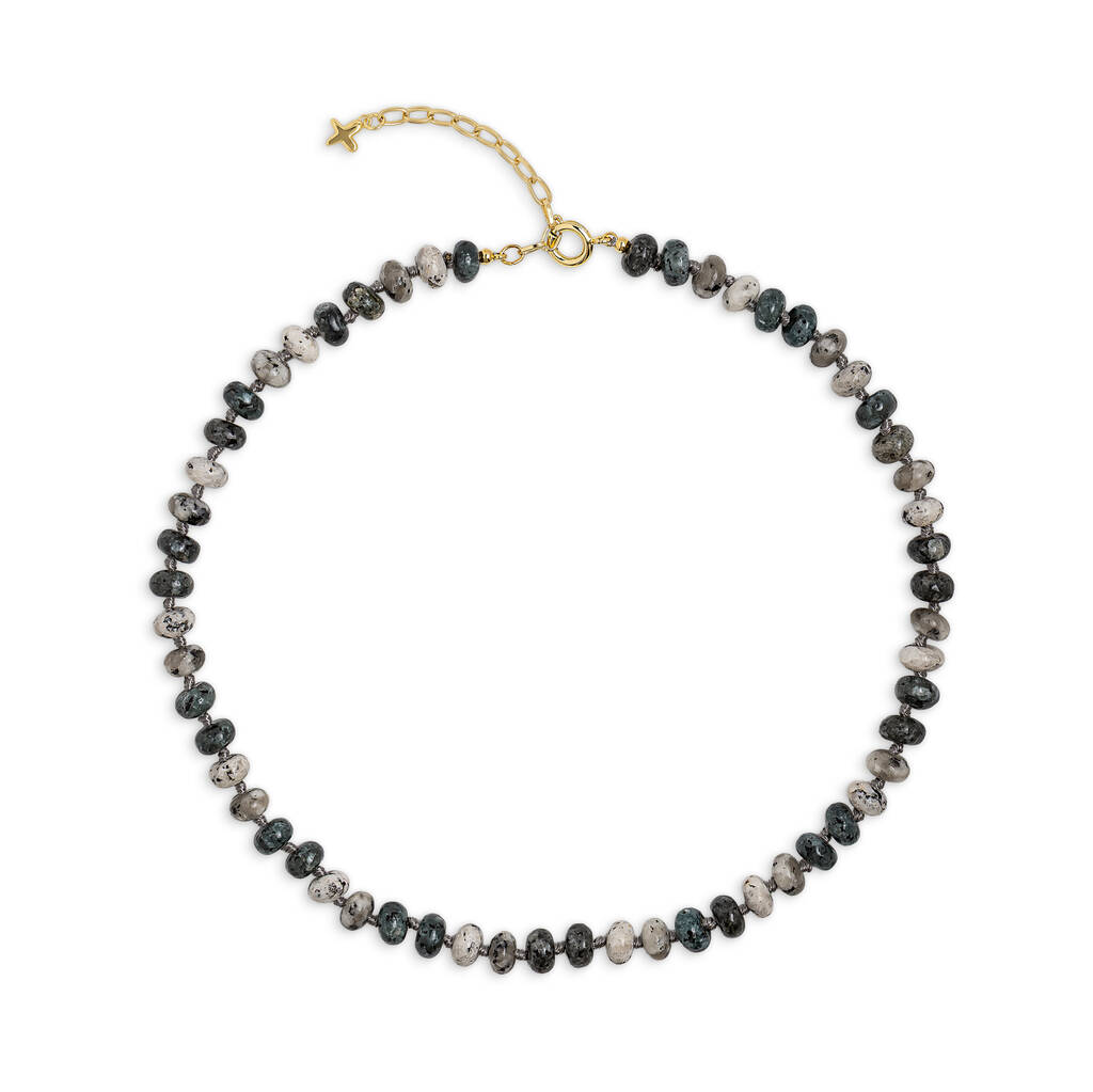 Black Labradorite And White Granite Beaded Necklace, 1 of 1