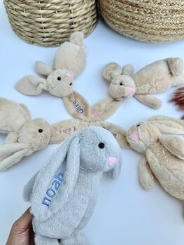 Personalised Bunny Soft Toy – Gift For Baby | Plushie, 3 of 11