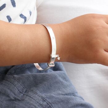 Sterling Silver 'Twinkle Star' Christening Bangle, 2 of 3