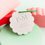 Personalised Luggage Tag, Scallop Circle And Initials, thumbnail 1 of 4