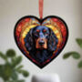 Working Cocker Spaniel Stained Glass Effect Heart Suncatcher, thumbnail 2 of 5