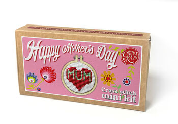 Happy Mother's Day Heart Mini Cross Stitch Kit, 4 of 11