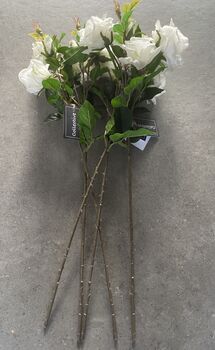 Artificial Soft Touch White Rose Stem, 4 of 7