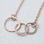 18ct Rose Gold Plated Eternity Circle Necklace, thumbnail 2 of 2