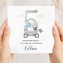 Race Car 1st Birthday Card, Blue Birthday Card For Son, Nephew,Grandson Any Relationship, thumbnail 2 of 6