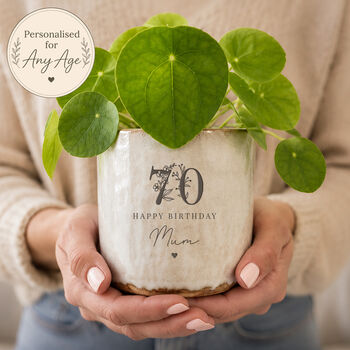 Personalised 80th Birthday Plant Pot, 4 of 8