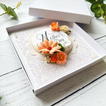 Extra Special Floral Mother’s Day Card. Boxed. Shades Of Orange, 6 of 8