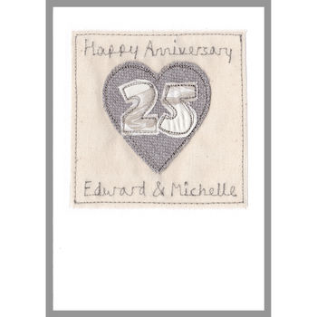 Personalised 25th Silver Wedding Anniversary Card, 7 of 12