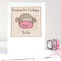 Personalised Monkey 1st Or Any Birthday Card For Girl, thumbnail 1 of 11