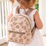 Personalised Childrens Beige Flower Small Backpack, thumbnail 1 of 5
