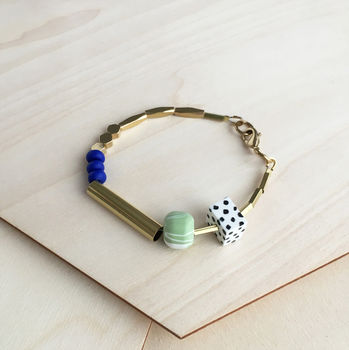 Marble And Brass Dots Bracelet, 3 of 7