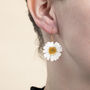 Daisy Flower Sterling Silver Or Gold Plated Earrings, thumbnail 1 of 12