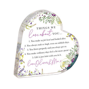 Personalised Floral Heart Acrylic Plaque, 2 of 4