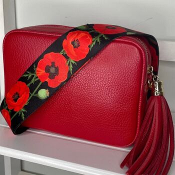 Poppy Print Bag Strap | Extra Long Crossbody Replacement Bag Strap, 5 of 5