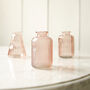 Rose Pink Glass Bud Vases Set Of Three, thumbnail 4 of 5