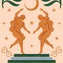 Moon Dancers, Bohemian Celestial Floral Art Print, thumbnail 3 of 3
